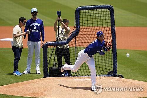 오타니의 라이브 투구 [AP=연합뉴스]