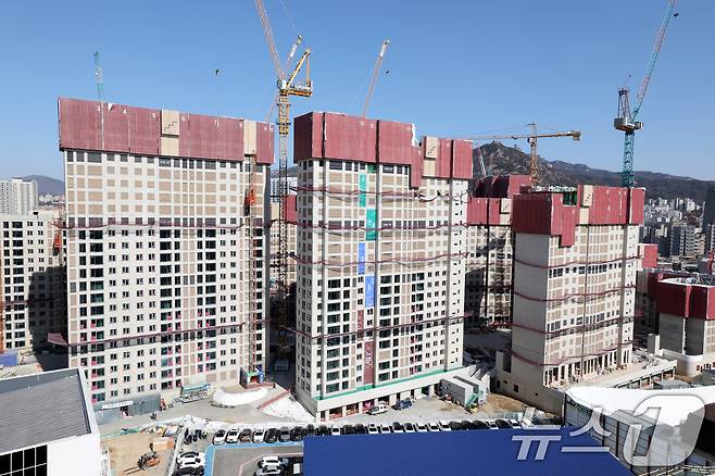 서울시내 한 아파트단지 공사현장. 뉴스1 ⓒ News1 박세연 기자