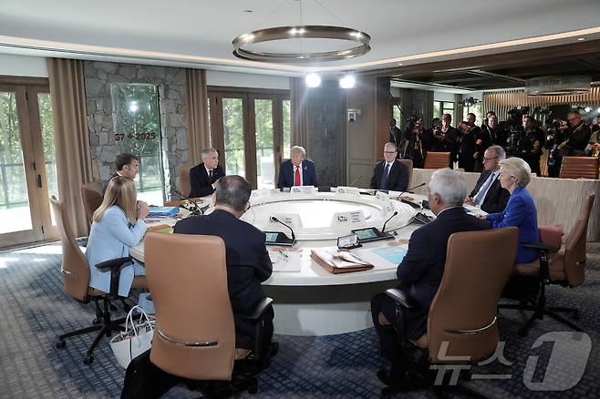 16일(현지시간) 캐나다 앨버타주 캐내내스키스에서 주요 7개국(G7) 정상회의가 열리고 있다. 2025.06.16 ⓒ 로이터=뉴스1 ⓒ News1 김지완 기자