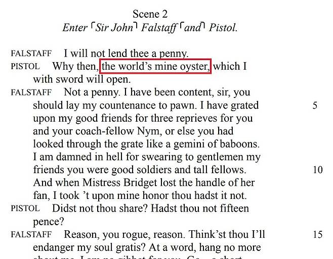 shakespeare.jpg 아는 사람은 아는 영어 숙어 "세상은 나의 굴"