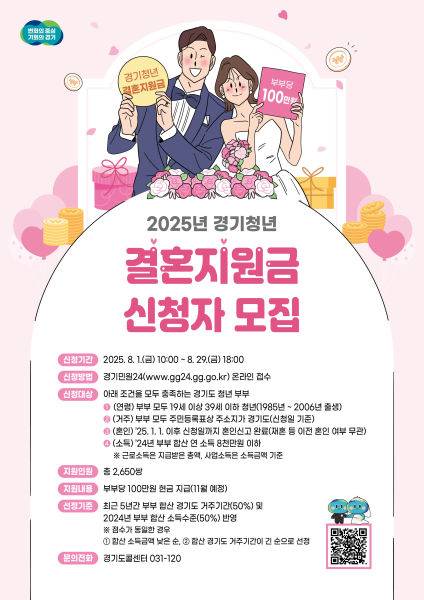 경기청년 결혼지원사업 모집 포스터./사진제공=경기도