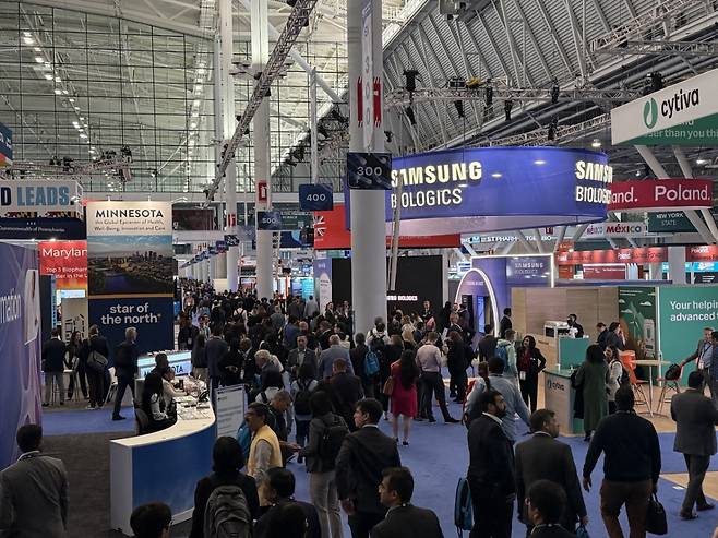지난 16일(현지시간) 미국 보스턴에서 개막한 '2025 바이오 인터내셔널 컨벤션'(2025 바이오 USA) 현장에 수많은 인파가 몰렸다./사진=김선아 기자