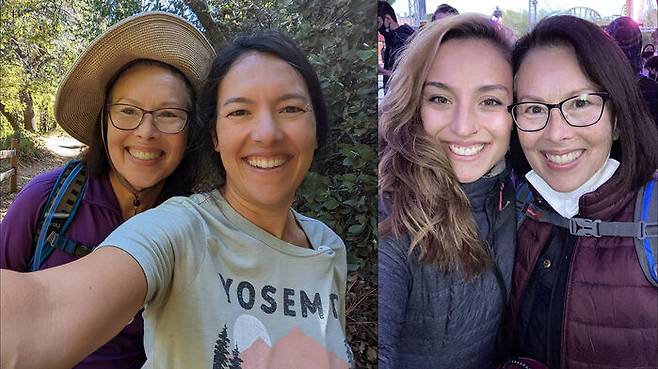 고넨 씨와 첫째 딸 샹탈(왼쪽에서 두 번째), 둘째 딸 노아(왼쪽에서 세 번째)