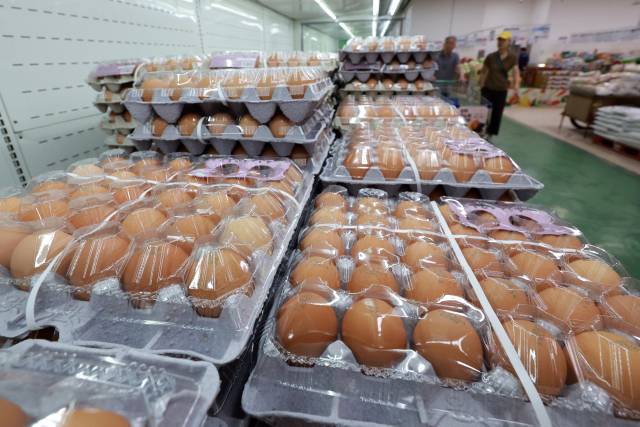 9일 서울 서초구 하나로마트 양재점에서 계란을 판매하고 있다. 연합뉴스