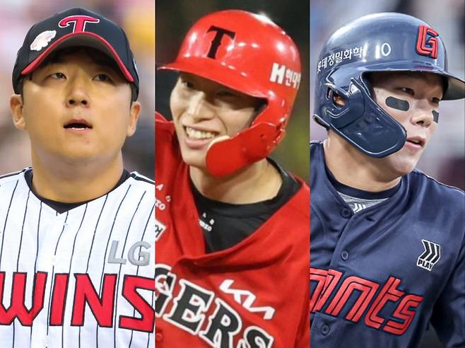2025시즌 팀에 활력을 불어넣고 있는 ‘하위라운더’ LG 송승기~KIA 김호령~롯데 장두성(왼쪽부터). 사진제공｜LG 트윈스, KIA 타이거즈, 롯데 자이언츠