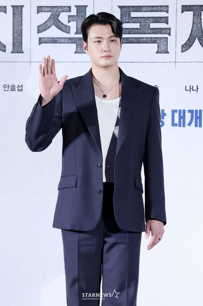 배우 신승호가 17일 서울 광진구 롯데시네마 건대입구에서 진행된 영화 '전지적 독자 시점(김병우 감독)' 제작보고회에 참석해 포즈를 취하고 있다. /2025.06.17 /사진=김휘선 hwijpg@