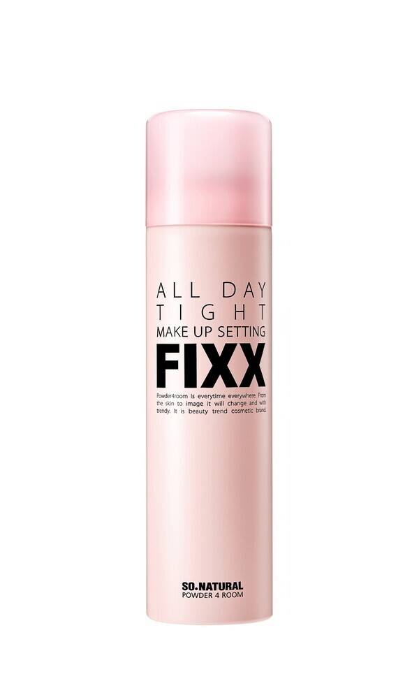 &nbsp;쏘내추럴 올 데이 타이트 메이크업 세팅 픽서 120ml 2만4천원 올리브영 픽서 부문 판매 1위 제품. 고운 안개분사 방식으로 뭉침 없는 단단한 밀착 고정력을 자랑하며 수분 광채 효과까지 가지고 있다.