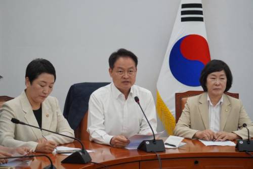 ◇더불어민주당 허영 원내정책수석부대표가 17일 국회에서 열린 원내대책회의에서 발언하고 있다. 허영 의원 페이스북 캡처.