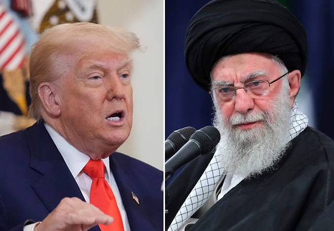 도널드 트럼프 미국 대통령(왼쪽), 아야톨라 알리 하메네이 이란 최고지도자