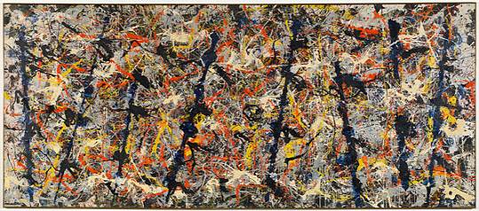 '푸른 기둥들'. 1952년. 212.1 × 488.9 cm.