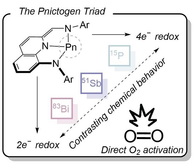 주족원소 기반 촉매 내 중심원소 변화에 따른 산소 환원 반응성 조절 구현  이미지