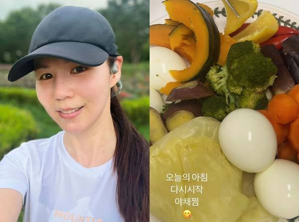 배우 진태현(44)의 아내 박시은(45)이 여행 후 관리를 위한 아침 식단을 공개했다./사진=박시은 인스타그램 캡처