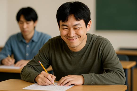 일본 경찰이 도쿄에서 실시된 국제 영어 시험 '토익(TOEIC)' 도중 부정행위를 시도한 중국 국적 응시자 10명을 적발했다. 사진은 AI로 생성한 이미지로, 본 기사 내용과 무관. [사진=챗GPT]