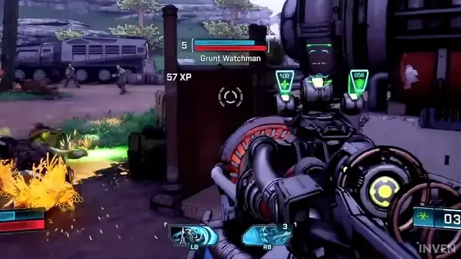 ▲ 강력한 중화기나 투척 무기는 오디넌스 슬롯에 장착
화면 아래 RB 버튼 위 숫자는 사용 가능 횟수로 모두 사용하면 재사용 시간만 채워 다시 쓸 수 있다