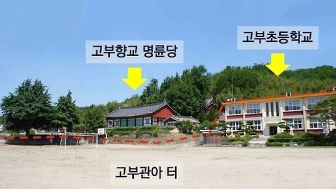전북 정읍시 고부면 고부초등학교와 겹쳐있는 고부관아 터. 정읍시 제공