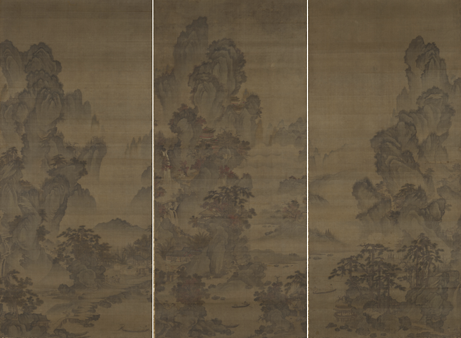 일본 모리박물관 소장 안견파 화풍의 조선 16세기 ‘산수도’. 작자 미상. [국립중앙박물관]