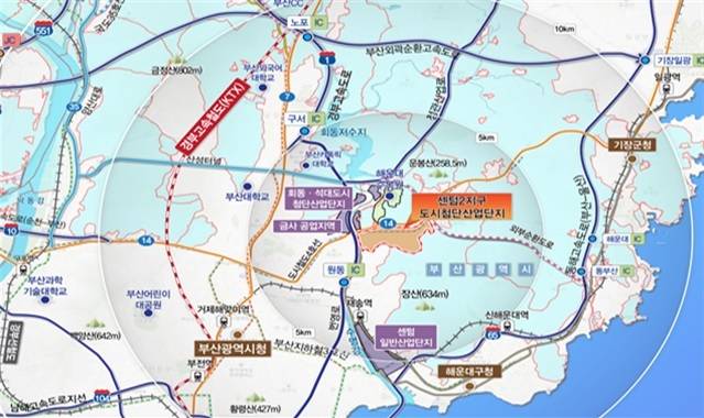 부산 해운대구 센텀2지구 도시첨단산업단지 위치도. 부산시 제공