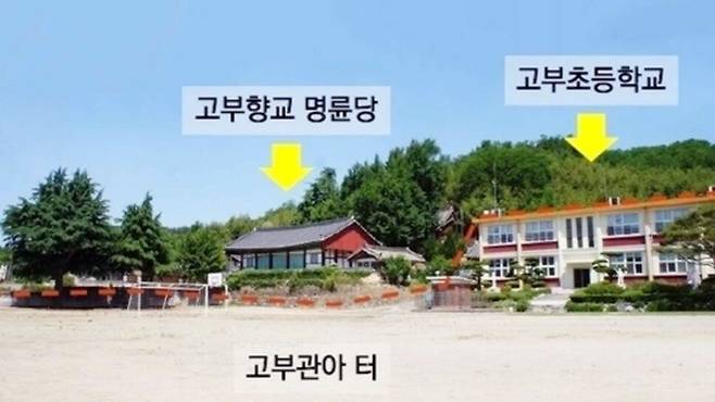 고부관아가 자리했던 정읍시 고부면 고부초등학교 일대 모습. 정읍시 제공