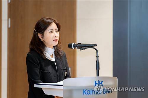발언 중인 윤여원 콜마비앤에이치 대표 [콜마비앤에이치 제공, 재판매 및 DB 금지]