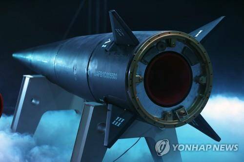 이란이 극초음속 미사일이라고 주장하는 파타흐-1 [UPI/혁명수비대제공 연합뉴스 자료사진 재판매 및 DB 금지]