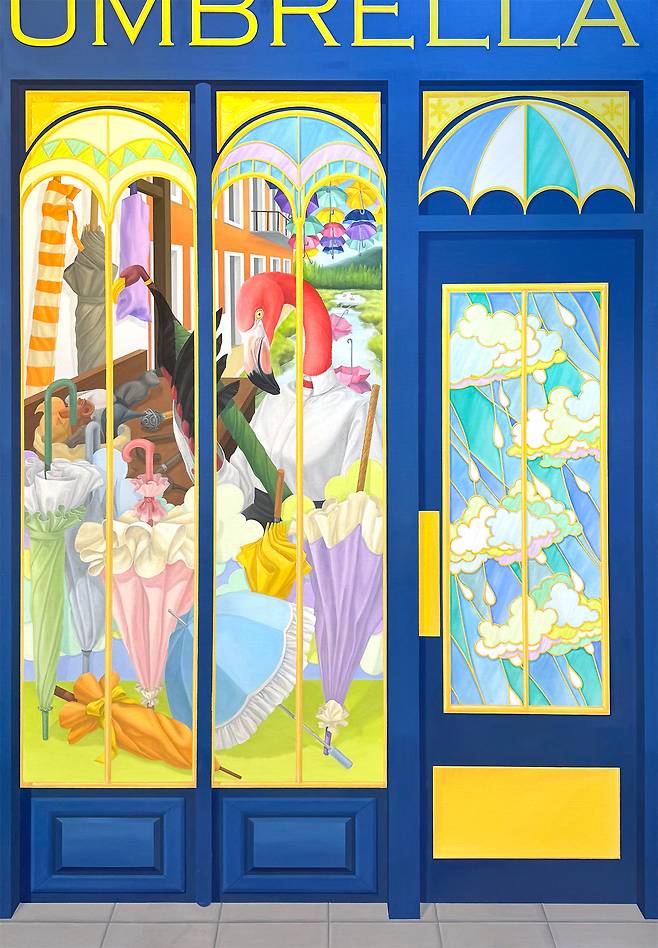 ▲ Umbrella Shop, 112.1 x 162.2cm, Oil on Canvas, 2025