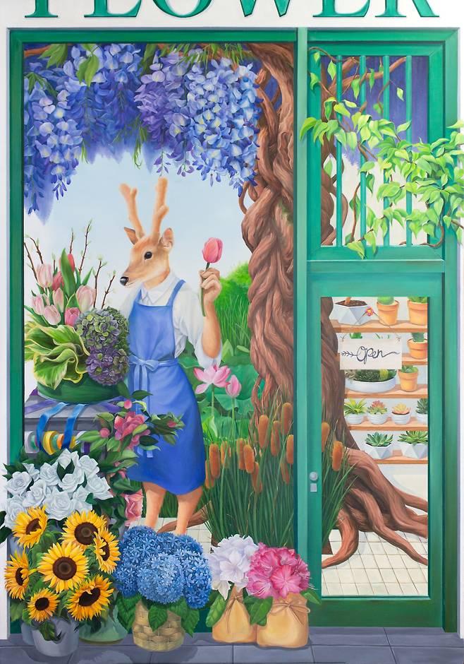 ▲ Flower Shop, 112.1 x 162.2cm, Oil on Canvas, 2023