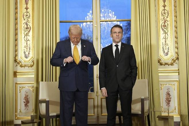 도널드 트럼프 미국 대통령과 에마뉘엘 마크롱 프랑스 대통령. AP연합뉴스
