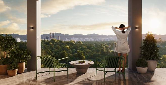 더파크사이드 스위트 발코니 투시도. 더피알 제공
