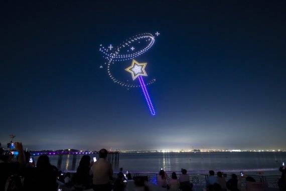 삽교호 드론 라이트쇼. 당진시 제공