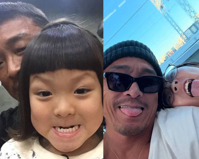 추사랑은 어릴 때부터 사진을 찍을 때 웃긴 표정을 지었다. / 추성훈 소셜미디어