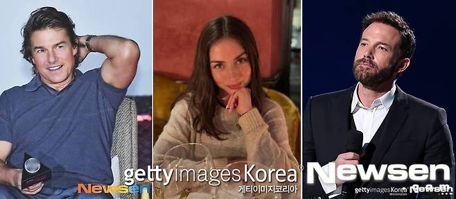 왼쪽부터 톰 크루즈, 아나 디 아르마스, 벤 애플렉 (사진=뉴스엔 DB, 아나 디 아르마스 소셜미디어, 게티이미지)