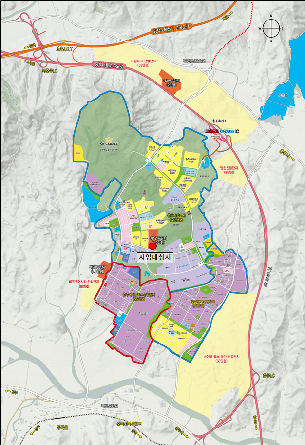 충북 충주시 기업도시 내 제1연구단지&nbsp;‘첨단탄성소재 기술지원센터’ 조성 대상지. 충주시 제공