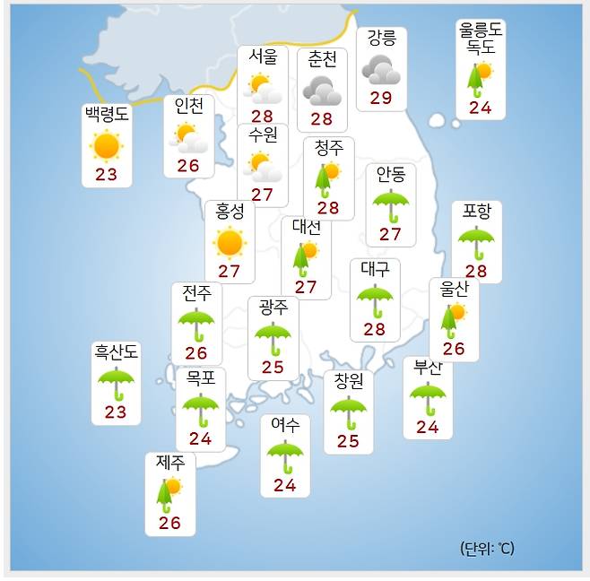 ⓒ기상청: 내일(21일) 오후 날씨