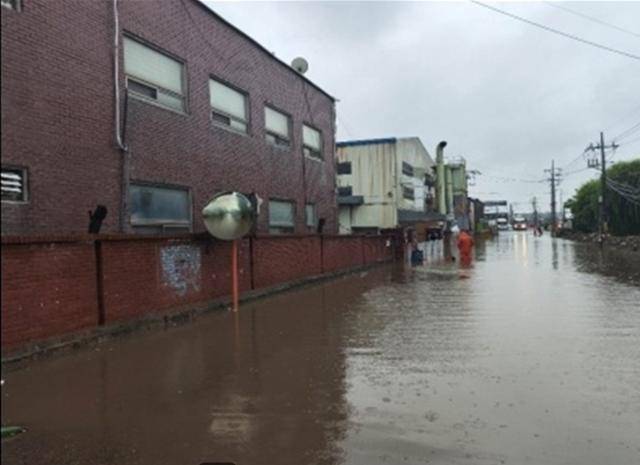 19일 밤부터 20일 새벽까지 많은 비가 내리면서 인천 서구 오류동 도로가 물에 잠겨 있다. 인천시 제공