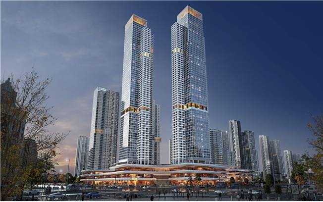 잠실주공5단지 재건축 후 예상 모습 투시도(잠실사거리). [서울시 제공]