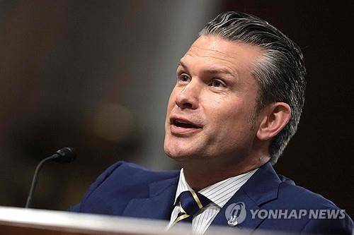 헤그세스 미 국방부 장관 [워싱턴 AFP=연합뉴스. 재판매 및 DB금지]
