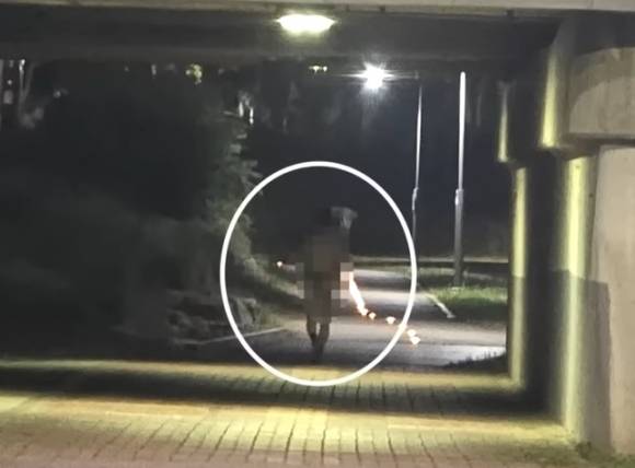 지난 14일 경기 안산시 단원구 화정천 산책로에서 한 남성이 나체 상태로 달리고 있다는 신고가 접수돼 경찰에 수사에 나섰다. 자료 : JTBC