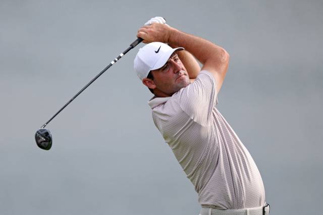 1라운드 18번 홀 티샷하는 스코티 셰플러. AFP연합뉴스