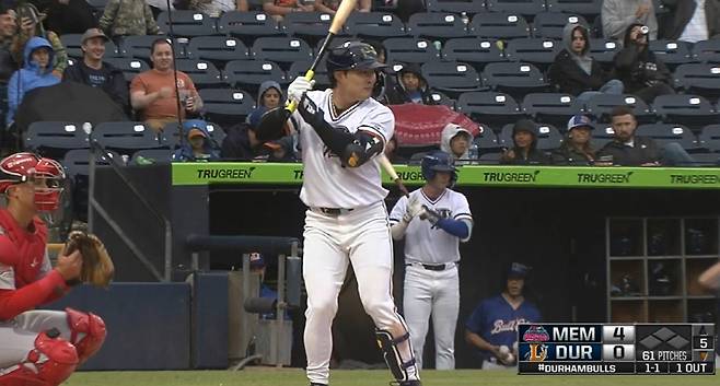 김하성이 햄스트링 부상에서 벗어나 트리플A 경기에 출전해 안타를 터뜨렸다. 사진=MiLB.TV 캡처