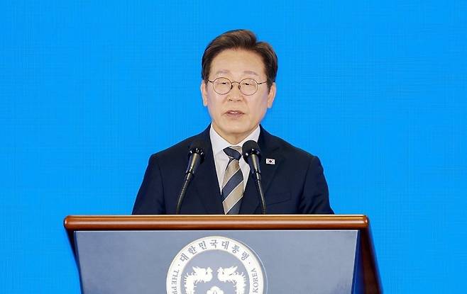 ▲ 이재명 대통령, 울산 AI 데이터 센터 출범식 격려사 [연합뉴스]