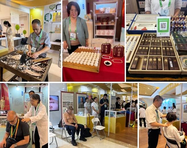 2025 청두 국제 무형문화유산 축제장에 마련된 중국 의학 체험존 / 사진=홍지연 여행+ 기자