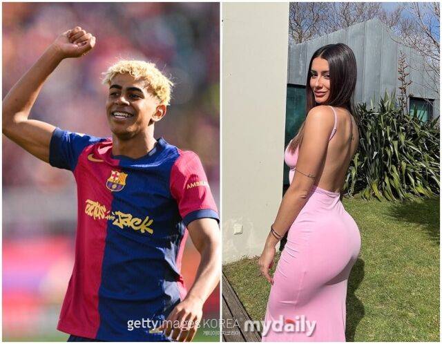 바르셀로나 17살 천재 윙어 라민 야말과 30살 항공사 승무원인 바스케스./게티이미지코리아, 소셜미디어