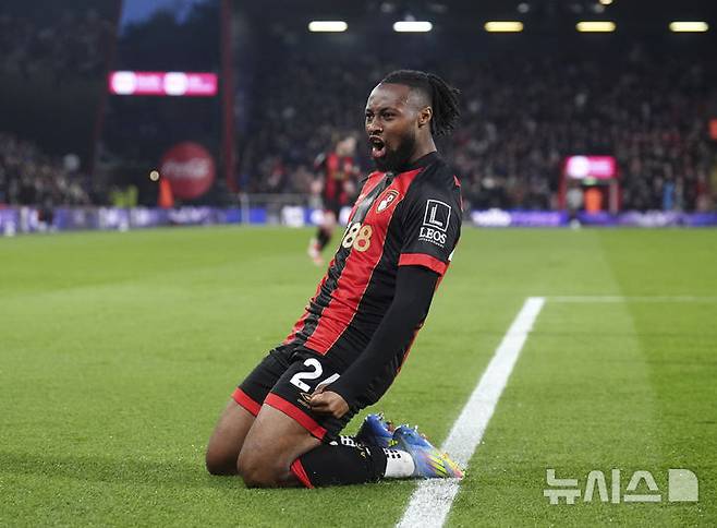 [본머스=AP/뉴시스] 잉글랜드 프로축구 프리미어리그(EPL) 본머스의 앙투안 세메뇨. 2025.04.14.