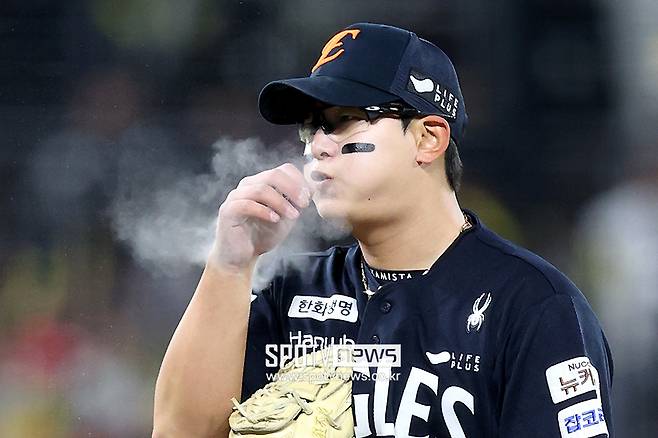 ▲ 마무리 첫 시즌에 구원왕을 노릴 수 있는 위치에 올라선 김서현 ⓒ곽혜미 기자