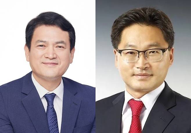 왼쪽부터 김경욱 전 인천국제공항공사 사장, 이우종 전 충북도 행정부지사.