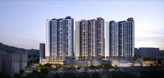 양산자이 파크팰리체 야경 투시도