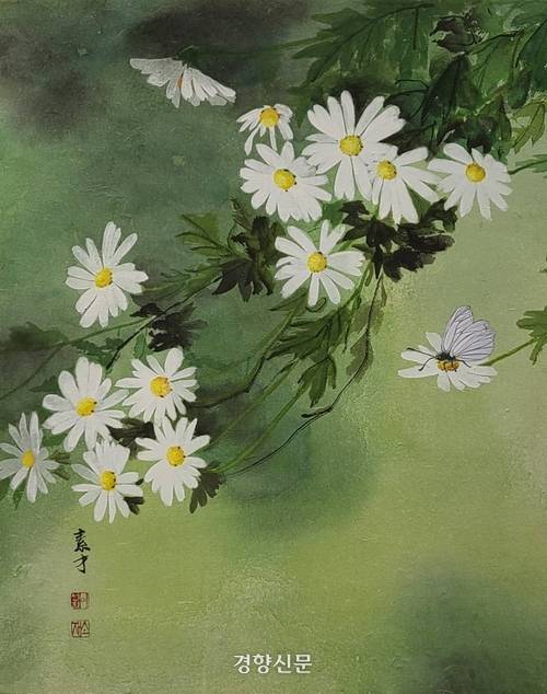 구절초|한지 수묵담채|35×45cm