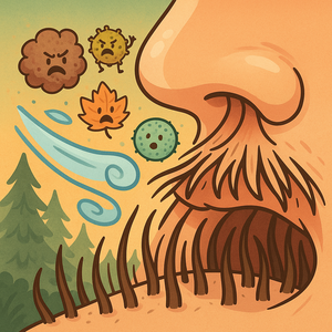 코털이 자연적으로 공기를 순화하는 원리. 챗GPT