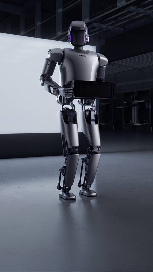폭스콘과 엔비디아가 테스트 중인 중국 유비테크의 휴머노이드 로봇 '워커 S1'.  유비테크