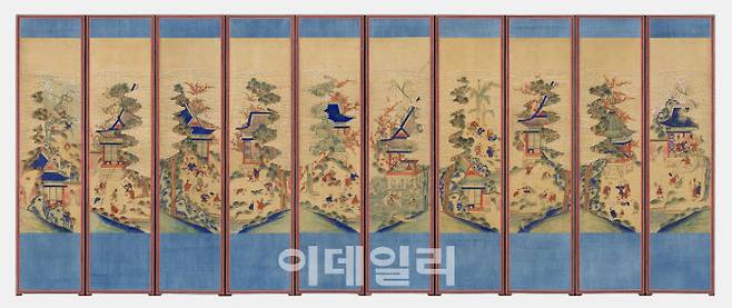 미국 덴버미술관 소장 ‘백동자도 병풍’. (사진=국가유산청)